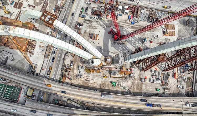I-395 construction aerial view