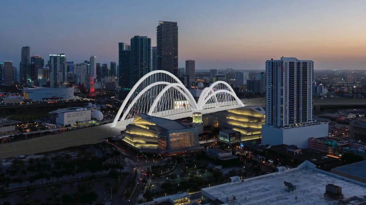 Signature Bridge aerial city view rendering