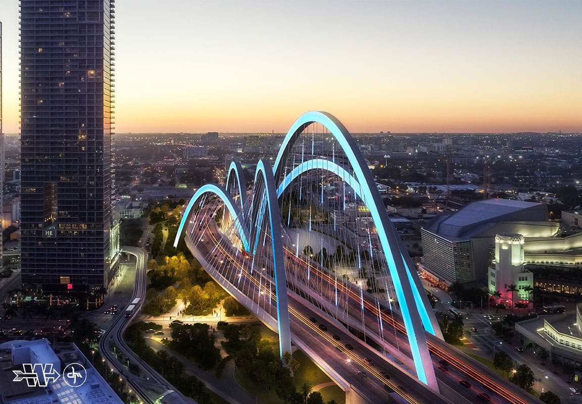 Signature Bridge dusk arch rendering