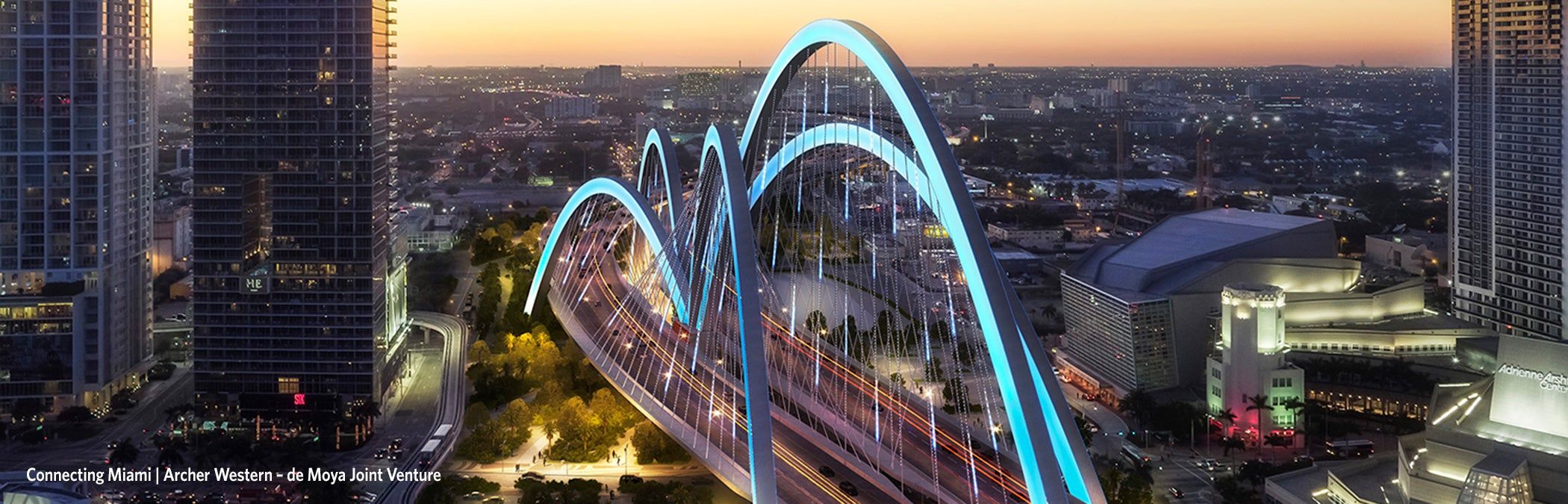 I-395 Signature Bridge landmark aerial rendering