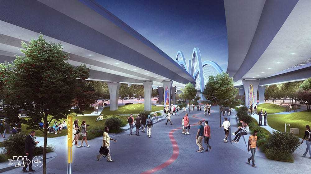 Underdeck park community space rendering